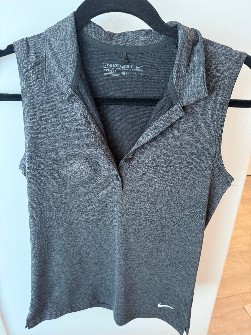 Nike Gray -black Heather Dri-FIT Sleeveless Polo Tank